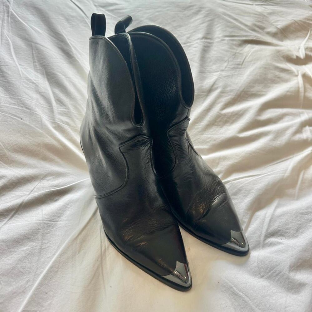 Anine Bing Cowgirl Easton Embellished Leather Ankle Boots EU 36 US 6 2016‎